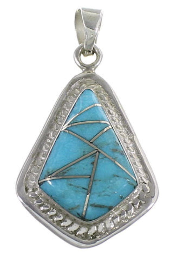 Southwestern Turquoise Inlay and Sterling Silver Pendant IS58545